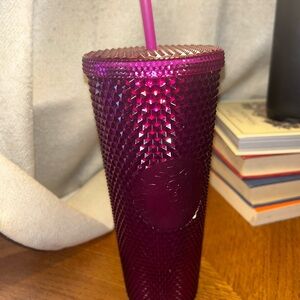 Starbucks maroon Studded Tumbler with Straw